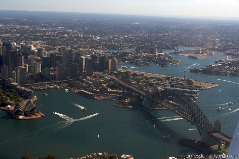 Overflying Sydney Harbour